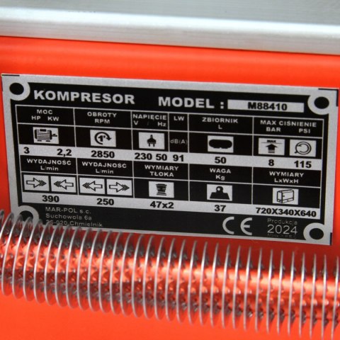 Kompresor olejowy Mar-Pol KOMPRESOR 50L V2 MAR-POL 50 l 8 bar Kompresor olejowy Mar-Pol KOMPRESOR 50L V2 MAR-POL 50 l 8 bar