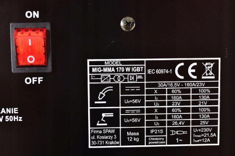 Półautomat spawalniczy MIG/MAG, MMA Magnum 30-160 A 230 V inwerter 170W MMA Półautomat spawalniczy MIG/MAG, MMA Magnum 30-160 A 230 V inwerter 170W MMA