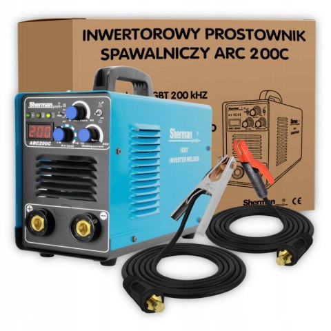 Spawarka inwertorowa Sherman 10-200 A 230 9,4 kVA MMA ARC 200C Spawarka inwertorowa Sherman 10-200 A 230 9,4 kVA MMA ARC 200C