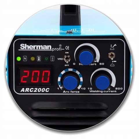 Spawarka inwertorowa Sherman 10-200 A 230 9,4 kVA MMA ARC 200C Spawarka inwertorowa Sherman 10-200 A 230 9,4 kVA MMA ARC 200C