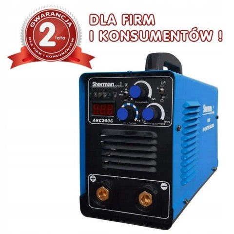 Spawarka inwertorowa Sherman 10-200 A 230 9,4 kVA MMA ARC 200C Spawarka inwertorowa Sherman 10-200 A 230 9,4 kVA MMA ARC 200C