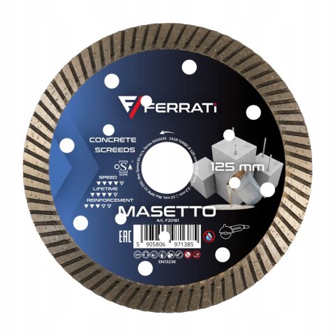 Tarcza diamentowa Ferrati Masetto 125mm do cięcia betonu cegły
