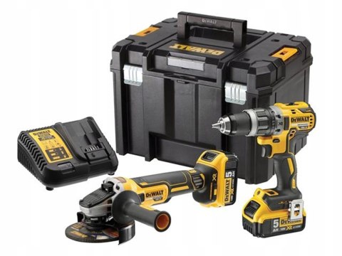 Zestaw elektronarzędzi DeWalt DCK2020P2T wiertarka + szlifierka 2xAku 5,0Ah Zestaw elektronarzędzi DeWalt DCK2020P2T wiertarka + szlifierka 2xAku 5,0Ah