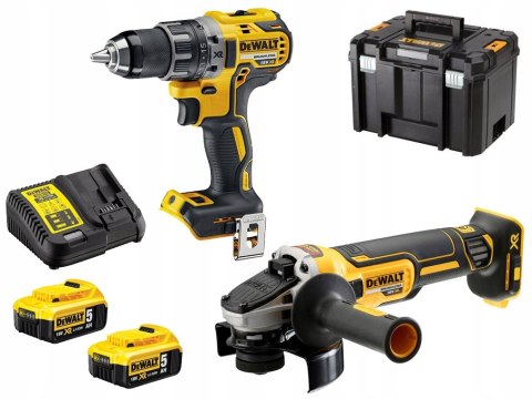 Zestaw elektronarzędzi DeWalt DCK2020P2T wiertarka + szlifierka 2xAku 5,0Ah Zestaw elektronarzędzi DeWalt DCK2020P2T wiertarka + szlifierka 2xAku 5,0Ah