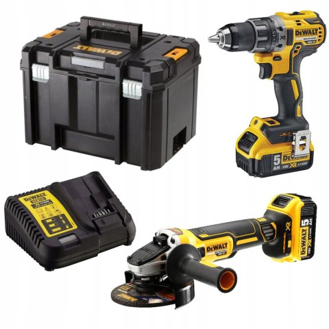 Zestaw elektronarzędzi DeWalt DCK2020P2T wiertarka + szlifierka 2xAku 5,0Ah Zestaw elektronarzędzi DeWalt DCK2020P2T wiertarka + szlifierka 2xAku 5,0Ah