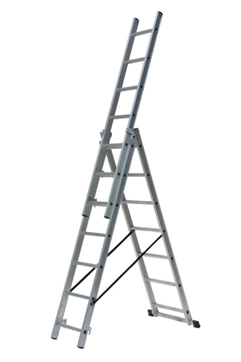 AWTOOLS DRABINA ALUMINIOWA 3x11 STOPNI 150KG ADAPATACJA NA SCHODY AWTOOLS DRABINA ALUMINIOWA 3x11 STOPNI 150KG ADAPATACJA NA SCHODY