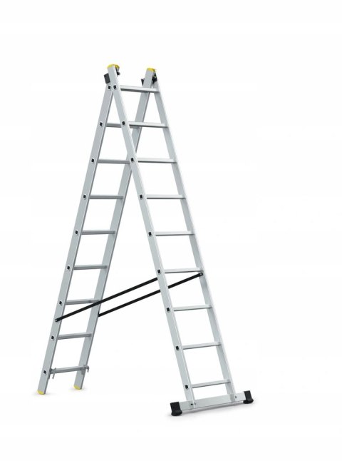 AWTOOLS DRABINA ALUMINIOWA 2x9 150KG WIELOFUNKCYJNA 2-CZĘŚCIOWA AWTOOLS DRABINA ALUMINIOWA 2x9 150KG WIELOFUNKCYJNA 2-CZĘŚCIOWA