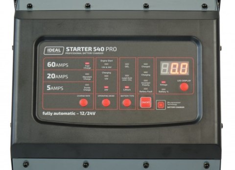 Prostownik STARTER 540 PRO STD/GEL/AGM/Lithium 12/24V IDEAL 540A Prostownik STARTER 540 PRO STD/GEL/AGM/Lithium 12/24V IDEAL 540A