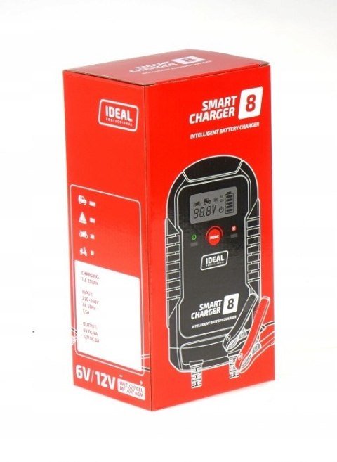 Prostownik automatyczny SMART CHARGER 8 LCD 6V i 12V IDEAL 8A Prostownik automatyczny SMART CHARGER 8 LCD 6V i 12V IDEAL 8A