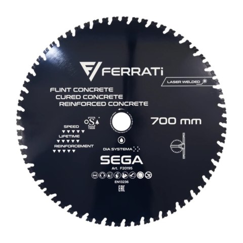 Tarcza diamentowa tnąca 700mm 60mm SEGA
