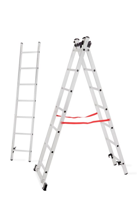 AWTOOLS DRABINA ALUMINIOWA BASIC 3x6 STOPNI 150KG AWTOOLS DRABINA ALUMINIOWA BASIC 3x6 STOPNI 150KG
