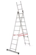 AWTOOLS DRABINA ALUMINIOWA BASIC 3x9 STOPNI 150KG