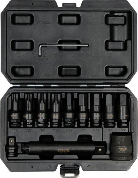YATO KLUCZE TORX / HEX UDAROWE 12 elem. 10655 YATO KLUCZE TORX / HEX UDAROWE 12 elem. 10655
