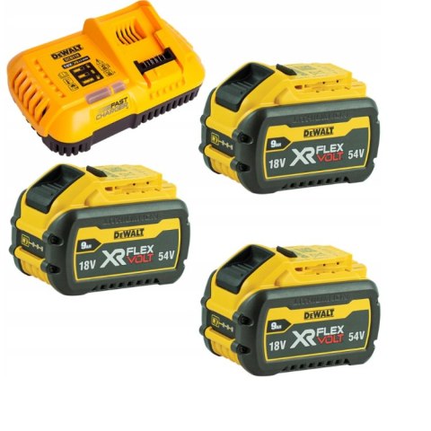 DEWALT AKUMULATOR 18/54V 9,0/3,0Ah FLEXVOLT DCB547 3szt. +ŁADOWARKA DCB118 DEWALT AKUMULATOR 18/54V 9,0/3,0Ah FLEXVOLT DCB547 3szt. +ŁADOWARKA DCB118