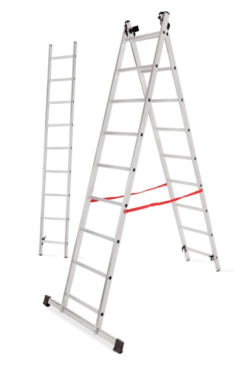 AWTOOLS DRABINA ALUMINIOWA BASIC 3x10 STOPNI 150KG AWTOOLS DRABINA ALUMINIOWA BASIC 3x10 STOPNI 150KG