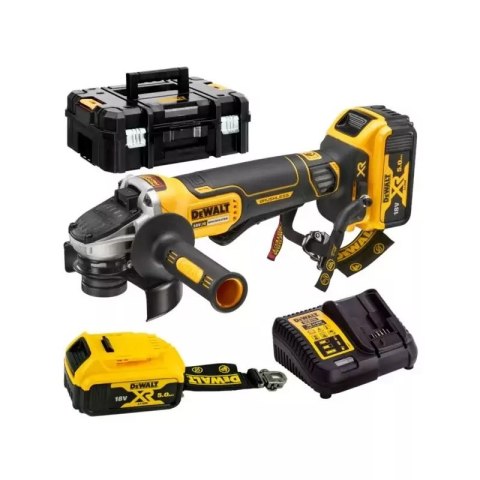 DEWALT SZLIFIERKA KĄT. 18V DCG406P2LRT 125mm BL WŁ. ŁOPATKOWY 2x5,0Ah TSTAK LANYARD READY DEWALT SZLIFIERKA KĄT. 18V DCG406P2LRT 125mm BL WŁ. ŁOPATKOWY 2x5,0Ah TSTAK LANYARD READY