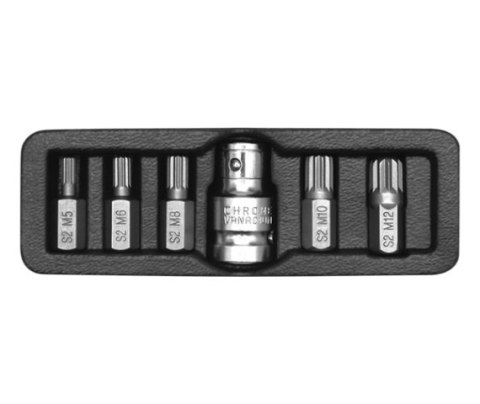 YATO KOŃCÓWKI SPLINE 6elem. M5 - M12 + ADAPTER 0414 YATO KOŃCÓWKI SPLINE 6elem. M5 - M12 + ADAPTER 0414