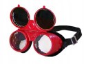 GOGLE OKULARY SPAWALNICZE IREWO UCHYLNE ramka metalowa szkło 50MM DIN5
