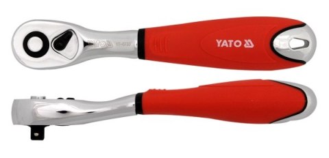 YATO GRZECHOTKA 1/4" WYGIĘTA 72 - ZĘBY, GUMOWANA RĘKOJEŚĆ 0733