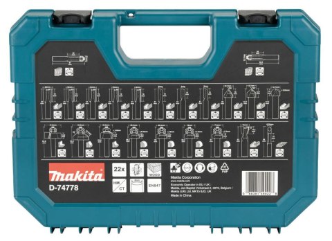 MAKITA FREZY UNIWERSALNE 8mm ZESTAW 22szt. MAKITA FREZY UNIWERSALNE 8mm ZESTAW 22szt.