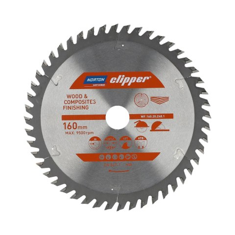 NORTON PIŁA TARCZOWA 160mm x 20mm x 48z DREWNO I KOMPOZYTY ATB (1,8 / 1,2) NORTON PIŁA TARCZOWA 160mm x 20mm x 48z DREWNO I KOMPOZYTY ATB (1,8 / 1,2)