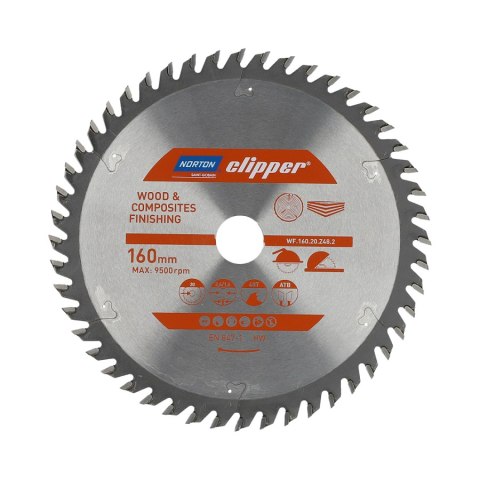 NORTON PIŁA TARCZOWA 160mm x 20mm x 48z DREWNO I KOMPOZYTY ATB (2,6 / 1,6) NORTON PIŁA TARCZOWA 160mm x 20mm x 48z DREWNO I KOMPOZYTY ATB (2,6 / 1,6)