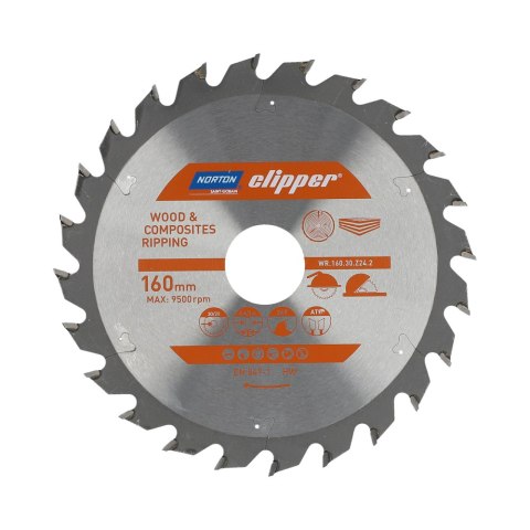 NORTON PIŁA TARCZOWA 160mm x 30mm x 24z DREWNO I KOMPOZYTY ATB (2,6 / 1,6) NORTON PIŁA TARCZOWA 160mm x 30mm x 24z DREWNO I KOMPOZYTY ATB (2,6 / 1,6)
