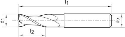 Frez trzpien. SL DIN6527 pelnow.,FIRE2-os.,chwytHB3mm GÜHRING