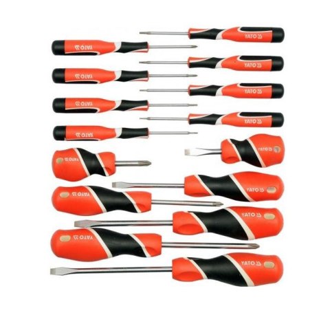 YATO WKRĘTAKI KOMPLET 15szt. PŁASKIE / KRZYŻOWE / TORX, S2 58 HRC 25981 YATO WKRĘTAKI KOMPLET 15szt. PŁASKIE / KRZYŻOWE / TORX, S2 58 HRC 25981