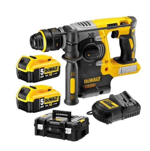 DEWALT MŁOT WIERCĄCO-KUJĄCY SDS-PLUS 18V 2,1J 2 x 5,0Ah XR LI-ION BEZSZCZOTKOWA + UCHWYT DCH274P2T DEWALT MŁOT WIERCĄCO-KUJĄCY SDS-PLUS 18V 2,1J 2 x 5,0Ah XR LI-ION BEZSZCZOTKOWA + UCHWYT DCH274P2T