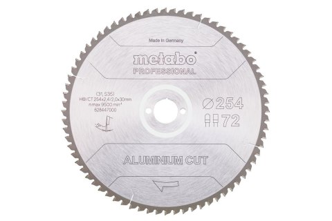 METABO PIŁA TARCZOWA FZ/TZ 254x30x72z ALUMINIUM CUT PROFESSIONAL
