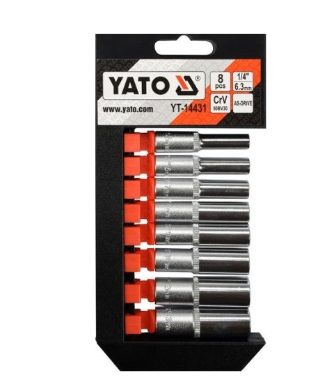YATO NASADKI DŁUGIE 1/4" KOMPLET 8cz. /BL 14431 YATO NASADKI DŁUGIE 1/4" KOMPLET 8cz. /BL 14431